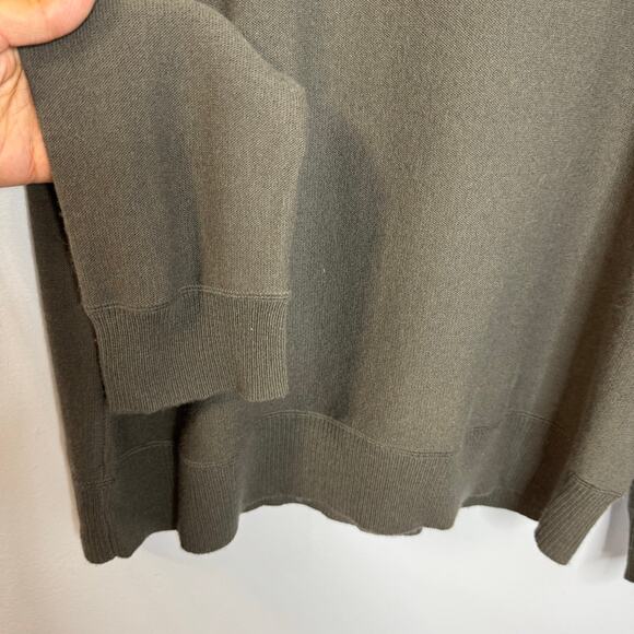 ATM Mercerized Wool Cashmere Sweater Men Elbow Patch Grey Preppy Sz M - Picture 6 of 12